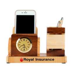 Pen Holder with Mobile Holder and clock 