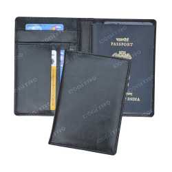 Black Color Passport Cover With Cards Insertion