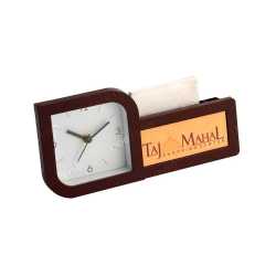 Clock With Pad and Pen Holder