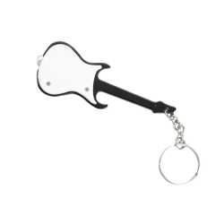 Guitar keychain with torch & bottle opener