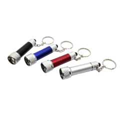 Flashlight style keychain with torch