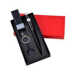 Set of Keychain with Torch & Lamp with Metal Look Pen